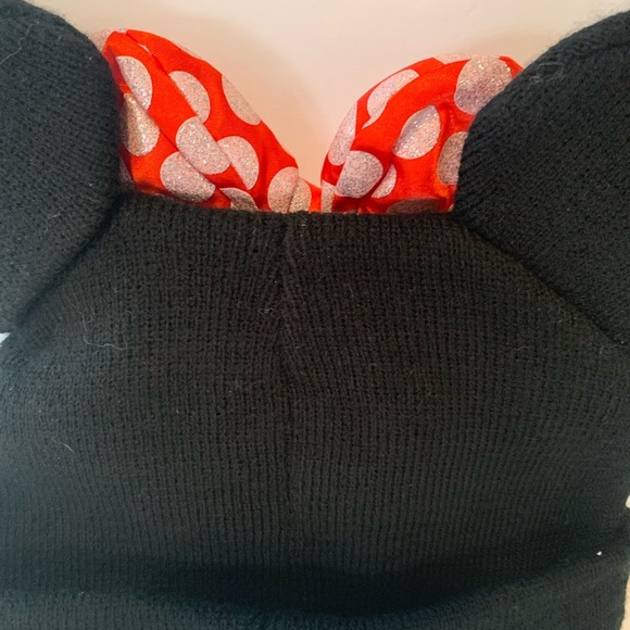 Minnie Mouse Kids Black and Red Hat with Red Polka Dot Bow OS - Picture 4 of 8